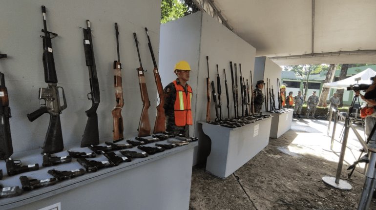 Destruye Sedena 132 armas de fuego aseguradas en Tabasco