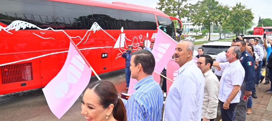 Dan banderazo a nuevas unidades del ADO que coadyuvarán movilidad del turismo del Tren Maya