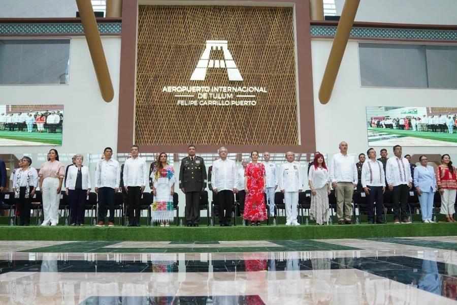 Celebra López Obrador 5° año de Gobierno con inauguración del Aeropuerto de Tulum