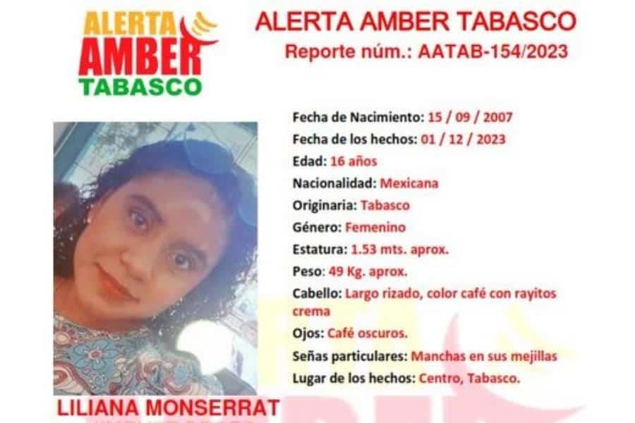 Salió a la escuela y ya no regresó a casa en Centro; buscan a Liliana Monserrat