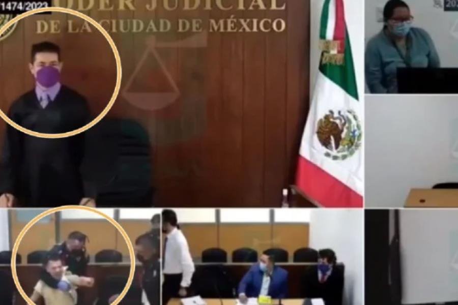 Sujeto acusado de violencia agrede a juez de CDMX en audiencia 