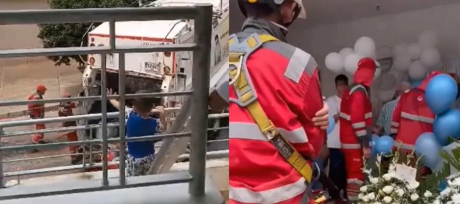 ¡Emotivo adiós! Barrenderos asisten al velorio de Mateo, un niño que los saludaba diario