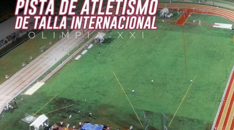 Presume Gobernador Merino certificación de talla internacional a pista atlética de Olimpia XXI