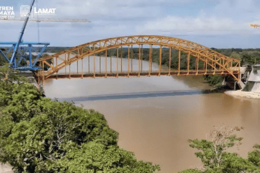 Presentan Time Lapse de construcción de puente Boca del Cerro para Tren Maya