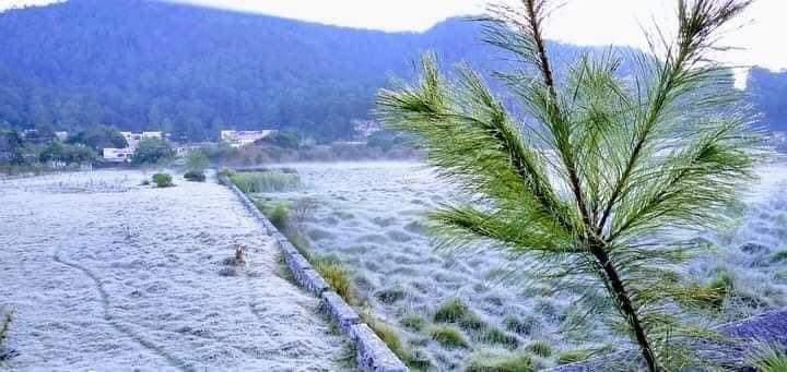 Se viste de blanco San Cristóbal de las Casas con la primera helada