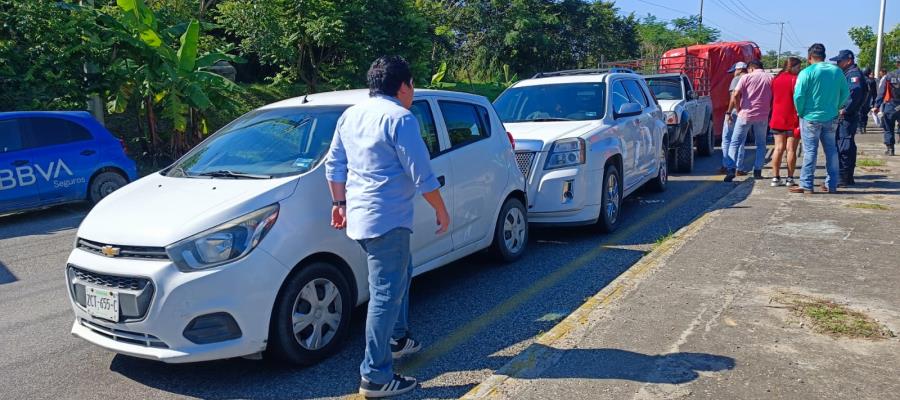 Se registra carambola en la Villahermosa-Macuspana