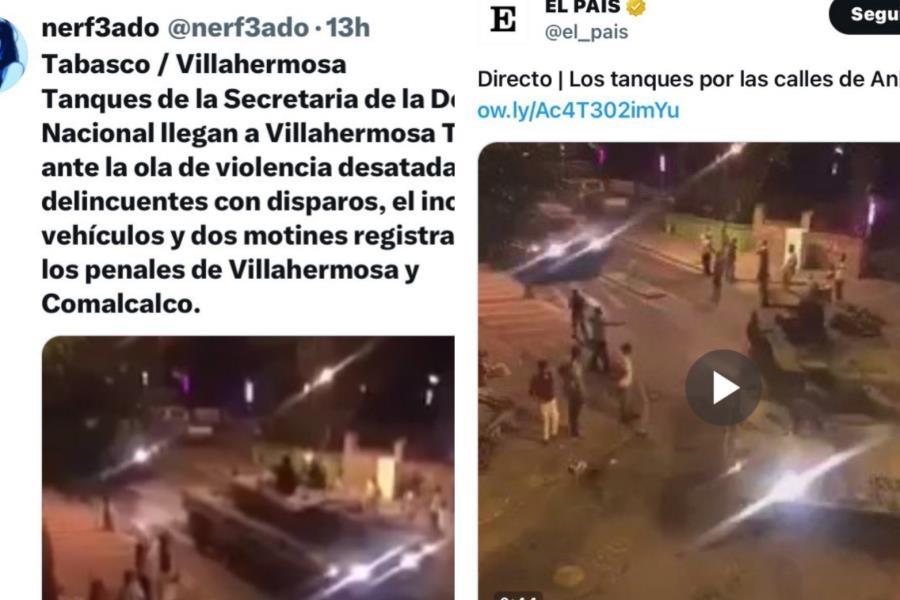 Desmiente Gobierno de Tabasco video de supuesta llegada de tanques militares a la entidad