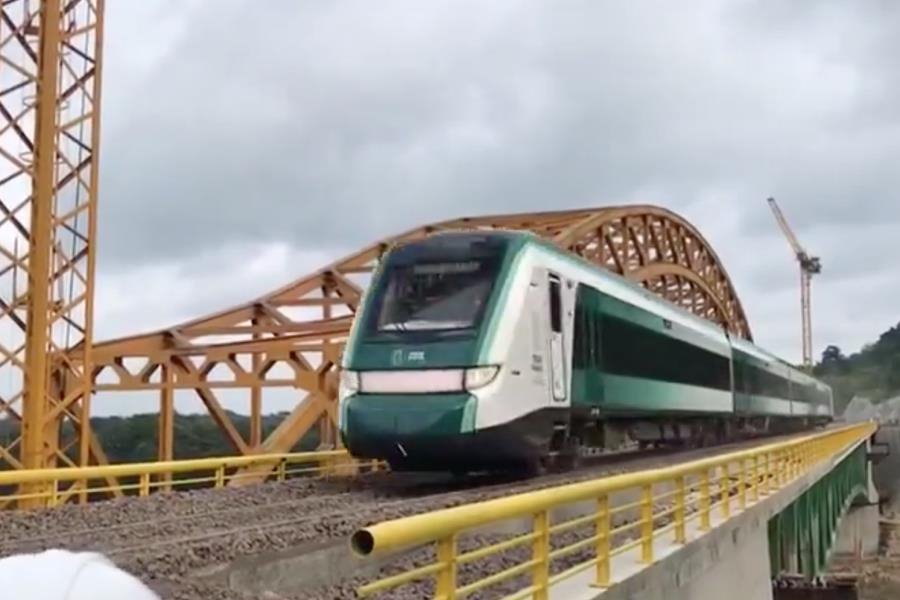 ¡Ya rueda en nuevo tramo! Realizan pruebas del Tren Maya en Tenosique