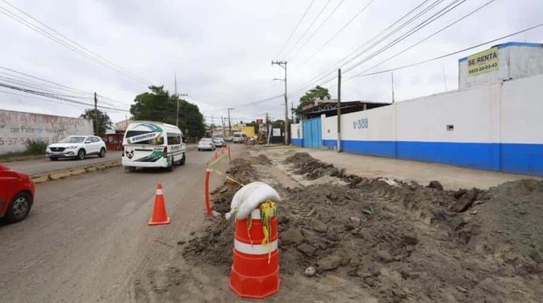 Preparan obras de interconexión de drenaje pluvial en Centro