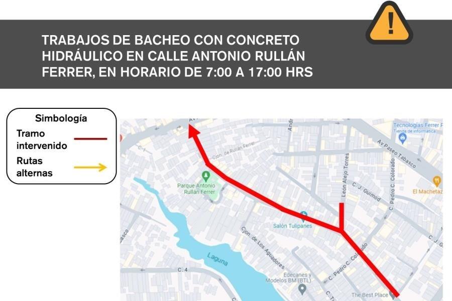 Inicia hoy bacheo y rehabilitación de drenaje en la calle Rullán Ferrer