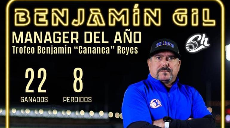 Por primera vez, Benjamín Gil nombrado manager del año de temporada 2023-2024 de la LMP