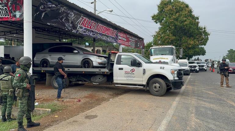 Tras operativo, retiran de taller unidades incautadas en Playas del Rosario