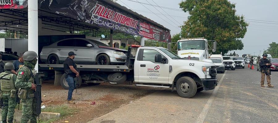 Tras operativo, retiran de taller unidades incautadas en Playas del Rosario