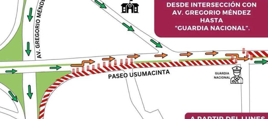 Anuncia Centro cambio de sentido en Usumacinta a partir del 15 de enero