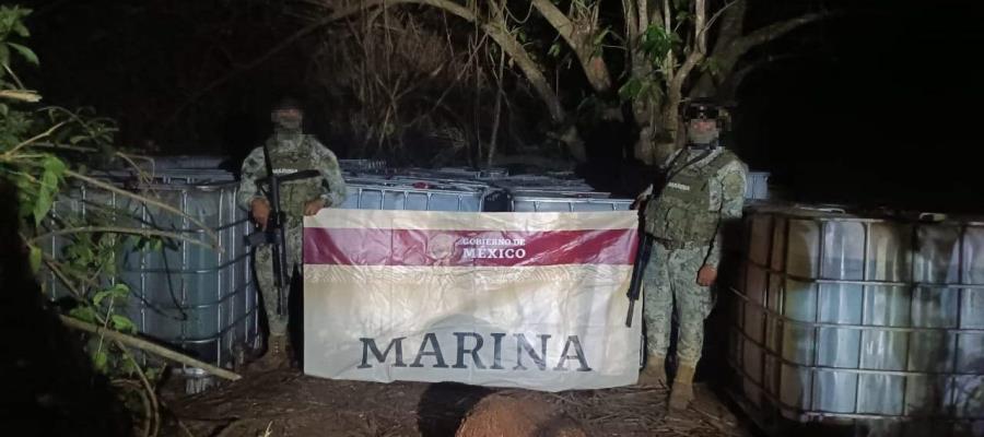 Asegura Marina 23 mil litros de huachicol en Dos Bocas