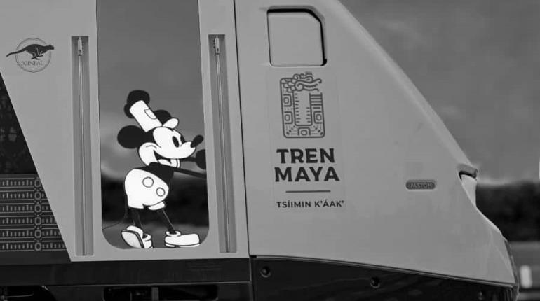 ¡Se sube Miguelito al tren! Tren Maya usa a Mickey Mouse para promocionar viajes