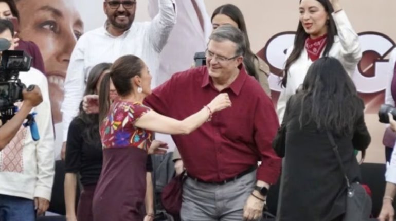 Marcelo Ebrard reapareció este jueves en el cierre de precampaña de Claudia Sheinbaum y acaparó los reflectores