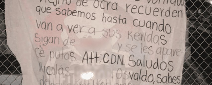 Dejan narco manta con amenazas al Fiscal Bautista en Huimanguillo