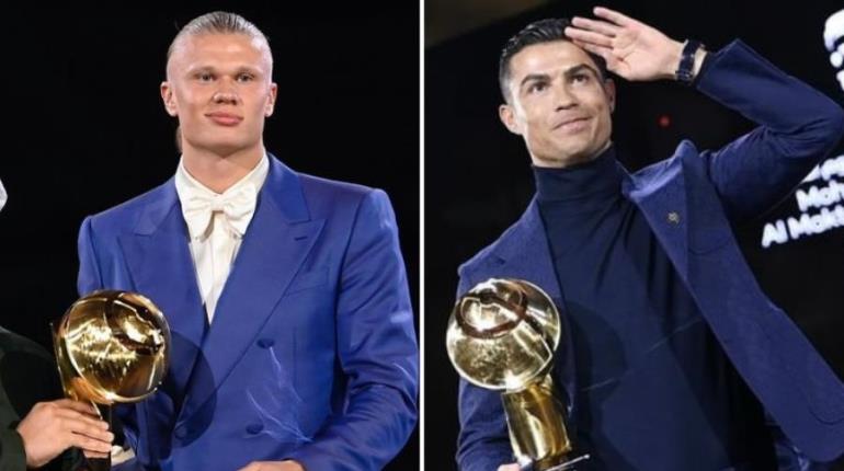 Haaland gana premio a Mejor Jugador y Cristiano Ronaldo al máximo goleador de los Globe Soccer Awards