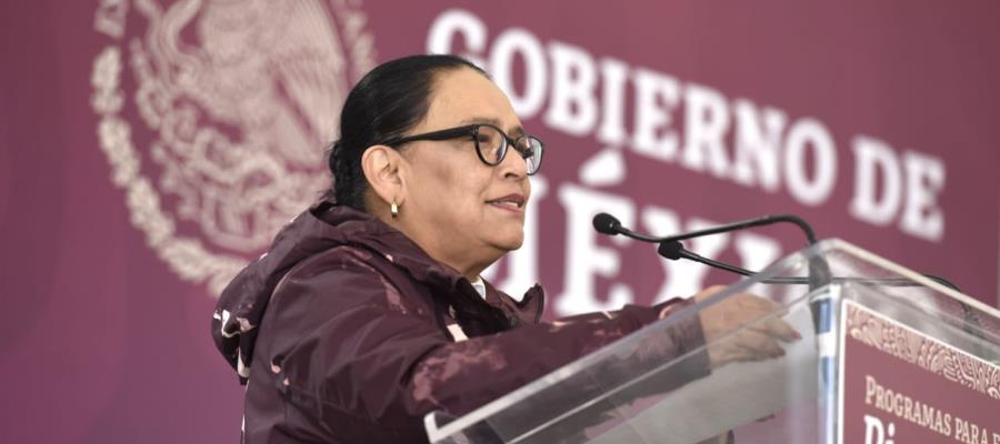 Recibe rechiflas Rosa Icela Rodríguez cuando destaca logros de seguridad en Durango