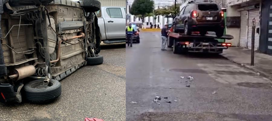 Se duerme al volante y choca contra 3 vehículos en colonia Reforma