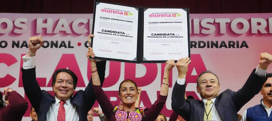 Entregan a Sheinbaum constancia como candidata presidencial de Morena