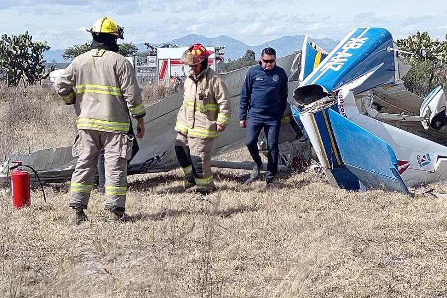 Se desploma avioneta en Aguascalientes; hay 2 heridos