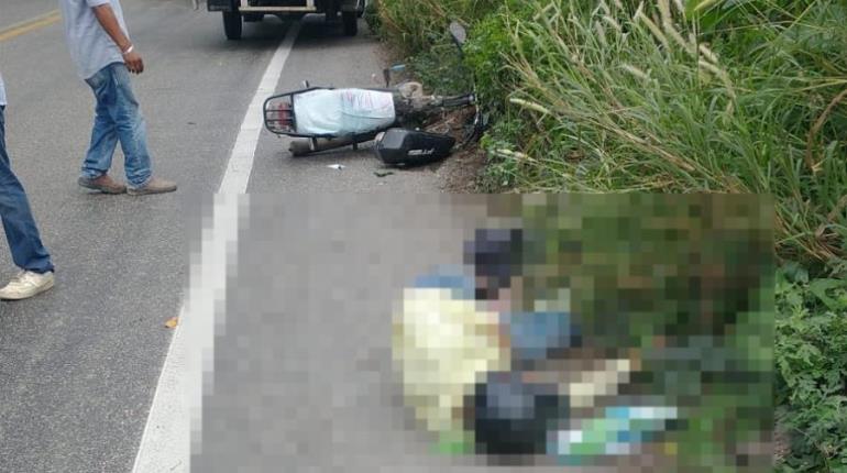 Sujeto derrapa sobre la vía Villahermosa-Frontera; sólo sufrió algunas heridas