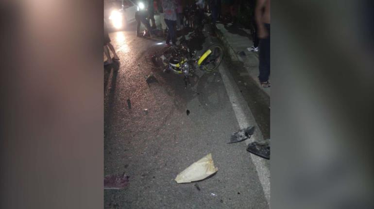 Fatal accidente, motociclista pierde una pierna tras derrapar en la Raya de Cupilco 