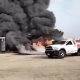 Luego de varias horas logran controlar incendio de pipa en Cunduacán