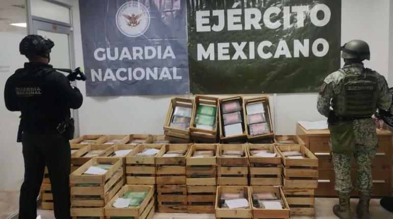 Aseguran más de 600 paquetes con droga ocultos en tractocamión en Guanajuato