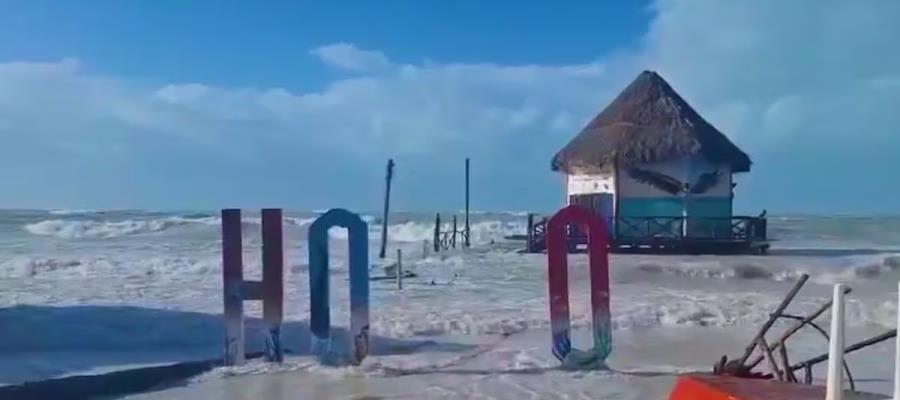 Provoca Frente Frío 32 inundaciones en Holbox