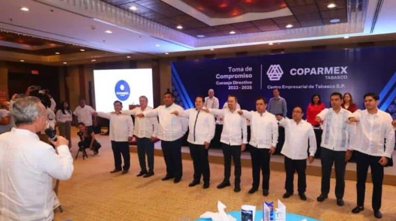 Rinden toma de compromiso a nuevo consejo directivo de Coparmex Tabasco para periodo 2023-2025