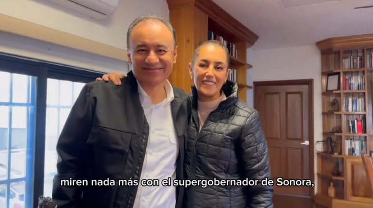 Sheinbaum llama "super gobernador" a Alfonso Durazo durante gira por Sonora