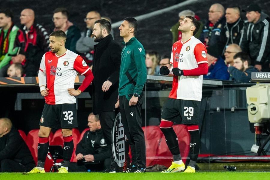 En la ida de los Playoffs de la Europa League, Feyenoord de Santi empata ante la Roma