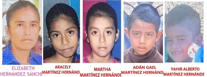 Emiten en Sinaloa ficha de búsqueda para madre y sus 4 hijos