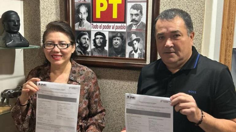 Juan Carlos Ortiz y Gladys López se registran como candidatos del PT Tabasco al Senado