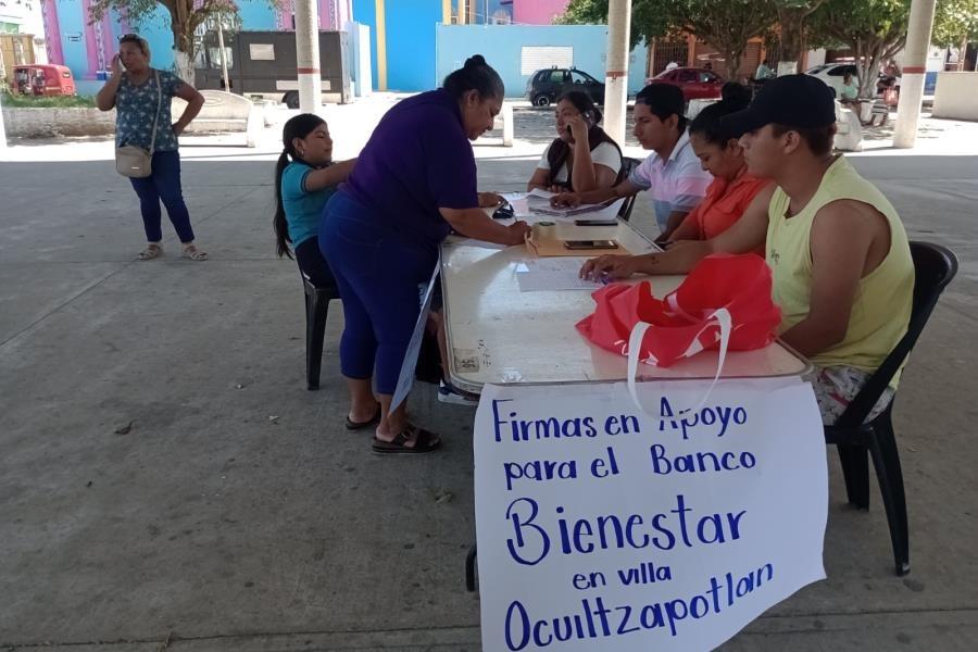 Ocuiltzapotlán y Macultepec colectan firmas para solicitar sucursal del Banco de Bienestar