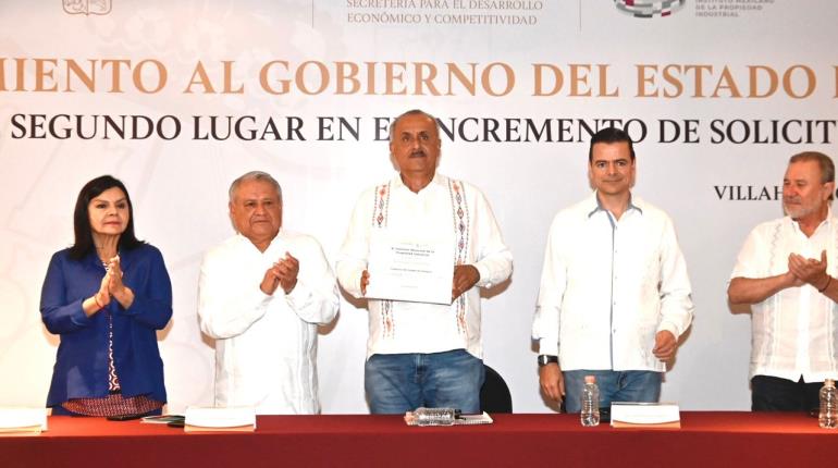 Entrega IMPI reconocimiento a Tabasco por segundo lugar en registros de marcas