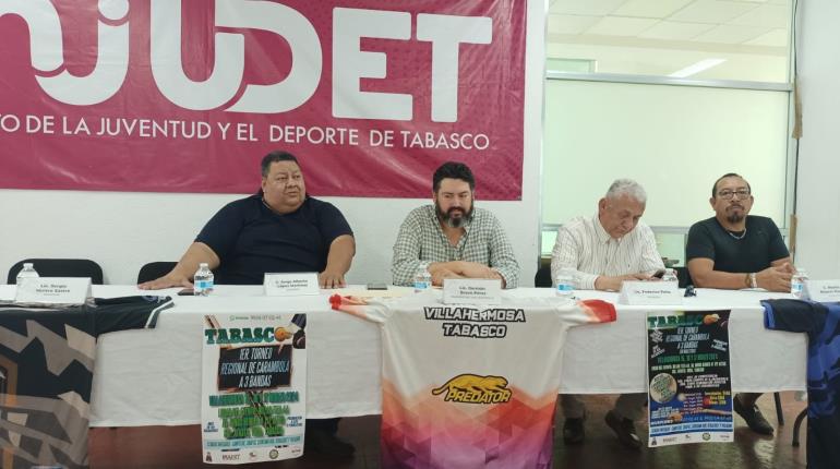 Organizan en Tabasco el primer torneo regional de carambola a 3 bandas