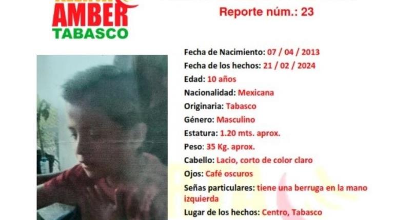 Activan Alerta Amber por tres menores desaparecidos en Tabasco