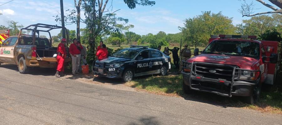 Reportan fuga de gas en ducto del poblado El Congo, Macuspana