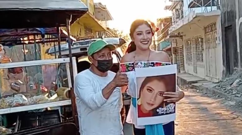 Nury Magaña recorre las calles de Tenosique pidiendo el apoyo de su gente rumbo a la Flor