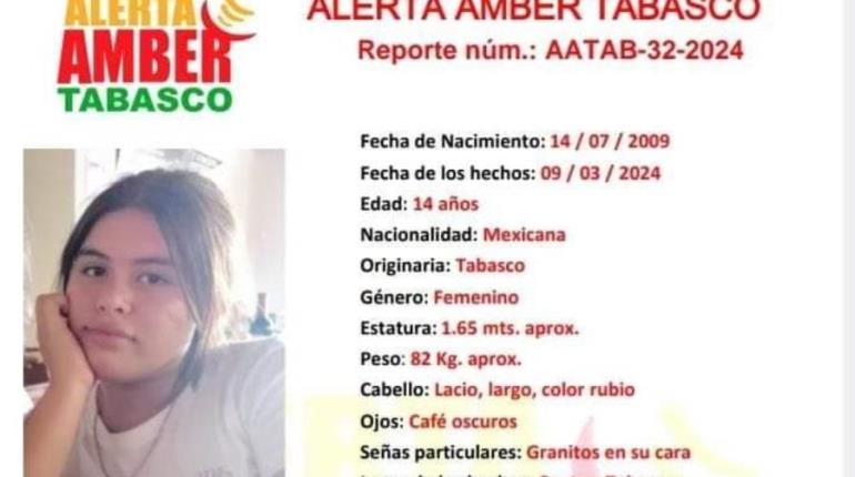 Alerta Amber para localizar a jovencita de 14 años