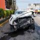 Cinco carros chocados y un lesionado deja accidente en Pomoca, Nacajuca