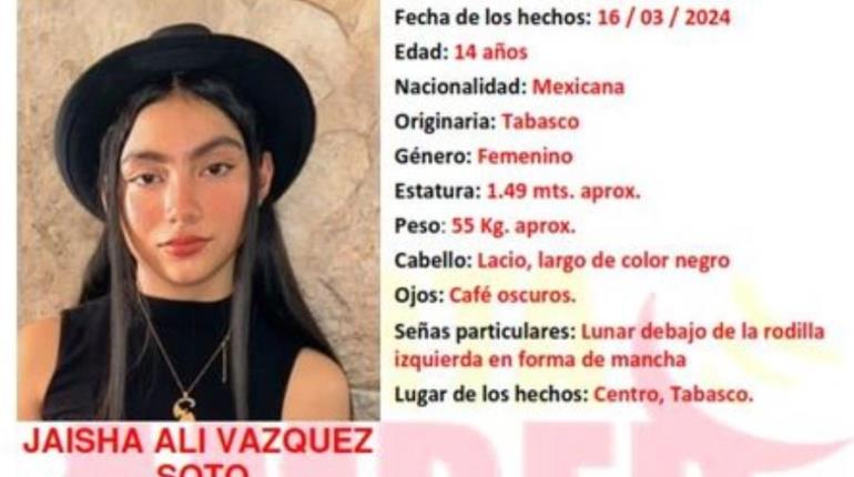 Reportan extraviada a otra menor de 14 años en Centro, Tabasco