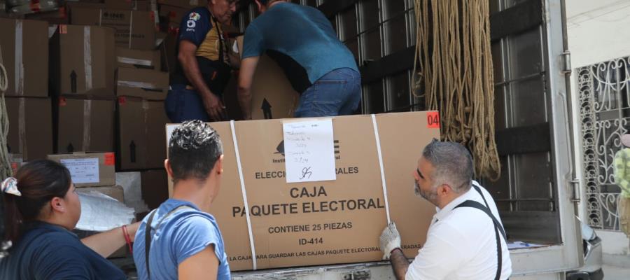 Llega a Tabasco primer paquete electoral de la elección del 2 de junio