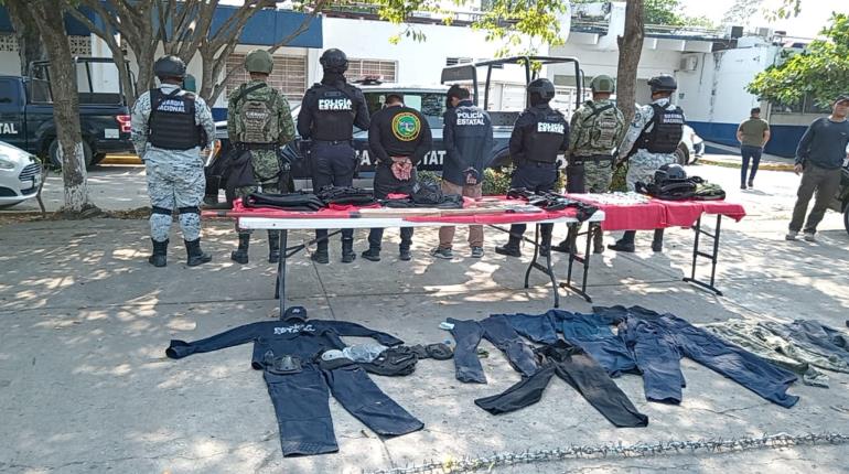 Aseguran droga, armas, equipo táctico y cadena de ponchallantas en Paraíso