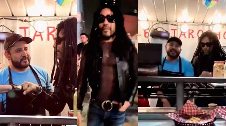 Lenny Kravitz está en México y visita puesto de hamburguesas callejeras