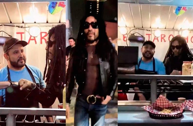 Lenny Kravitz está en México y visita puesto de hamburguesas callejeras